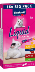 VITAKRAFT Cat Liquid-Snack with beef and chicken - pamlsek pro kočky - 16 x 15g