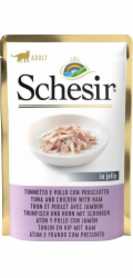 SCHESIR in jelly Tuna and chicken with ham - mokré krmivo pro kočky - 85 g