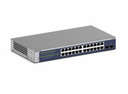 NETGEAR GS724T - Version 6 - přepínač - L3 Lite - inteligentní - 24 x 10/100/1000 + 2 x SFP - desktop, Lze montovat do rozvaděče