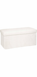 Pouf Atmosphera Ezzio, bílý, 76 cm x 38 cm x 38 cm