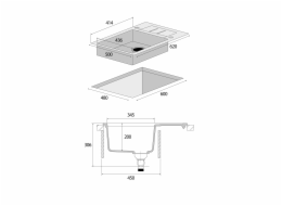 Granitový kuchyňský dřez Concept DG05C45wh s BÍLÝM odkapávačem