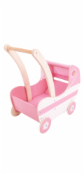 Bigjigs Toys Dřevěný kočárek pro panenky