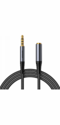 Joyroom SY-A09 Prodlužovací kabel AUX 3,5mm mini jack samice na 3,5mm mini jack samec, opletený, 1,2 m (černý)