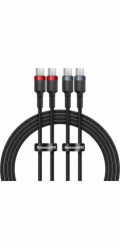 Kabel Baseus Cafule USB-C na USB-C 100W,1m, 2ks (červeno-černý, šedo-černý)