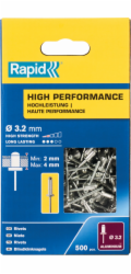 Hliníkové nýty, Rapid 3,2 x 8 mm, 500 ks.