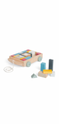 Bigjigs Toys Vozík s dřevěnými kostkami
