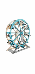 Woodcraft Dřevěné 3D puzzle Ruské kolo tyrkysové