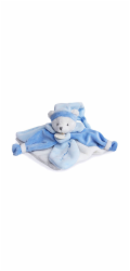 Doudou Dárková sada - plyšový muchláček modrý medvídek 24 cm
