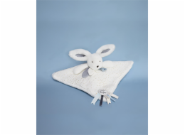 Doudou Dárková sada modrá - králíček s čtvercovou dečkou 25 cm