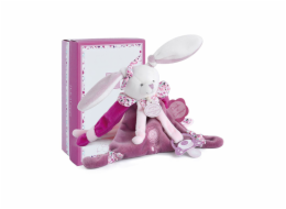 Doudou Dárková sada - Hračka s úchytem na dudlík králíček 17 cm