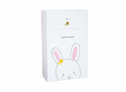 Doudou Dárková sada - Plyšový  růžový králíček hrající melodii 14 cm