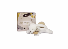 Doudou Dárková sada - Plyšový králíček s béžovou bambulkou 25 cm