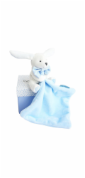 Doudou Dárková sada modrá - králíček s muchláčkem 10 cm