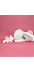 Doudou Plyšový králík s tmavě růžovou bambulkou 65 cm