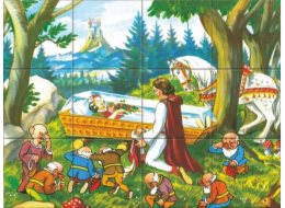 Dino Dřevěné kostky Sněhurka 12 kostek