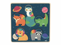 Vilac Vkládací puzzle Zvířecí astronauti
