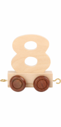 Vagónek dřevěné vláčkodráhy - přírodní číslice - číslo 8