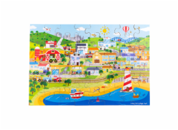 Bigjigs Toys Podlahové puzzle Město 48 dílků