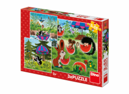 Dino Krteček a paraplíčko 3x55 dílků