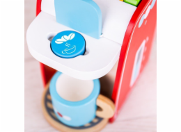 Bigjigs Toys Dřevěný kávovar červený