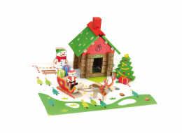 Jeujura Dřevěná stavebnice 50 dílů Dům Santy