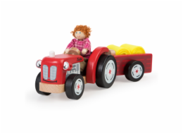 Tidlo Dřevěný traktor s vlečkou