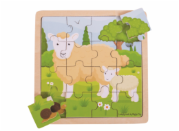 Bigjigs Toys puzzle - Ovečka s jehňátkem