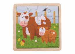 Bigjigs Toys puzzle - Kravička s telátkem