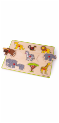 Bigjigs Toys Vkládací puzzle safari s úchytem