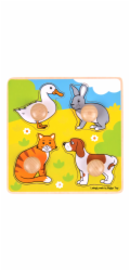 Bigjigs Toys Vkládací puzzle domácí zvířátka