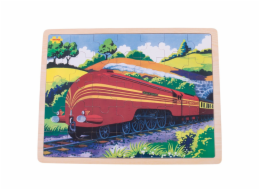 Bigjigs Toys Dřevěné puzzle historický vlak Vévodkyně z Hamiltonu 35 dílků