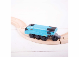 Bigjigs Rail Elektrická lokomotiva Mallard modrá