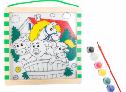 small foot Dřevěný barevný obrázek farma se zvířátky