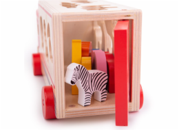 Bigjigs Toys Dřevěné auto se zvířátky safari