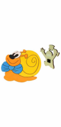 DoDo Dřevěná dekorační magnetka šnek