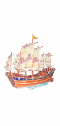 Woodcraft Dřevěné 3D puzzle Barevná plachetnice PC131