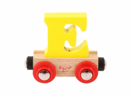 Bigjigs Rail Vagónek dřevěné vláčkodráhy - Písmeno E