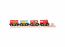 Bigjigs Rail Vánoční vláček + 3 koleje