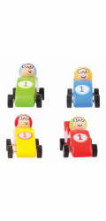 Bigjigs Toys Barevné dřevěné závodní auto 1 ks