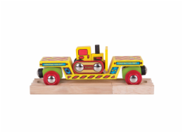 Bigjigs Rail Vagon s buldozerem + 2 koleje