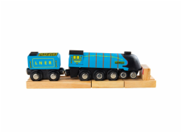 Bigjigs Rail Dřevěná replika lokomotivy Mallard + 3 koleje