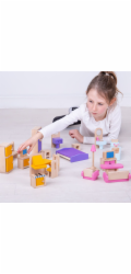 Bigjigs Toys Dřevěný nábytek do domečku pro panenky