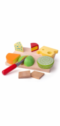 Bigjigs Toys Set dřevěných potravin sýry na desce