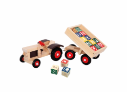 Bino Traktor s gumovými koly a vlečkou ABC
