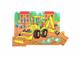 Bigjigs Toys Dřevěné puzzle bagr 9 dílků