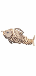 Woodcraft Dřevěné 3D puzzle Kapr přírodní