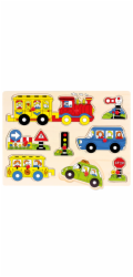 Bino Dřevěné vkládací puzzle doprava
