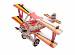 Woodcraft Dřevěné 3D puzzle Dvouplošník barevný