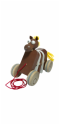 Dřevěný tahací koník klapací