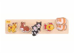 Bigjigs Baby Dřevěné vkládací puzzle domácí zvířata